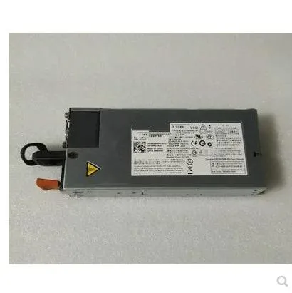Silver rectangular server power supply unit with rear fan grille and power connector