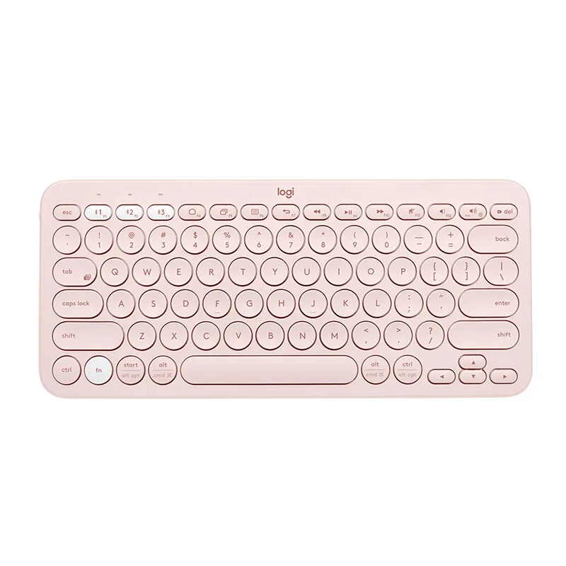 Logitech Logitech K380 gaming keyboard 78 keys Cherry MX Clear pink backlit with mouse — toote foto