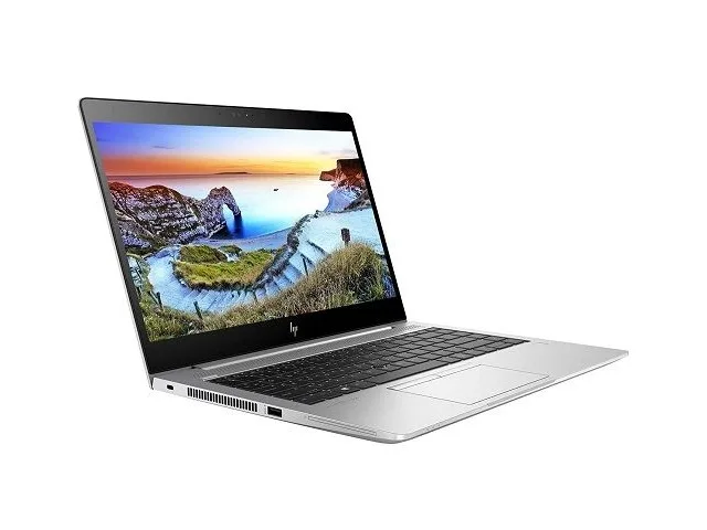 Silver 14 inch EliteBook 840 G5 laptop showing Grade B wear with dents and scuffs