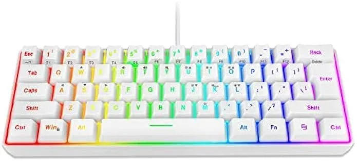 TAURKENAM TAURKENAM 60% 61-key wired gaming keyboard (White) — product photo