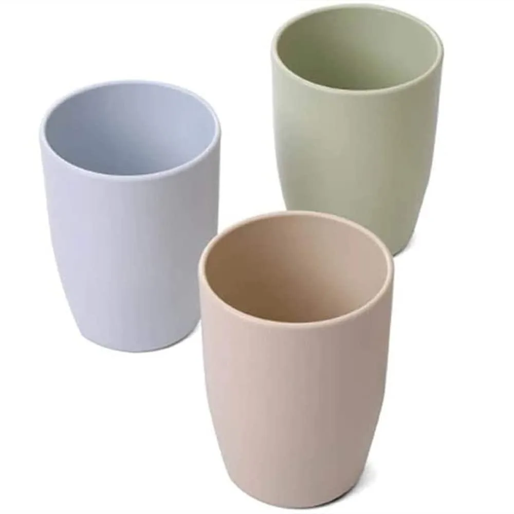  Waterpik ALINNA Bathroom Tumbler Toothbrush Cups 3 Pack Blue Green Coffee 400ml — product photo