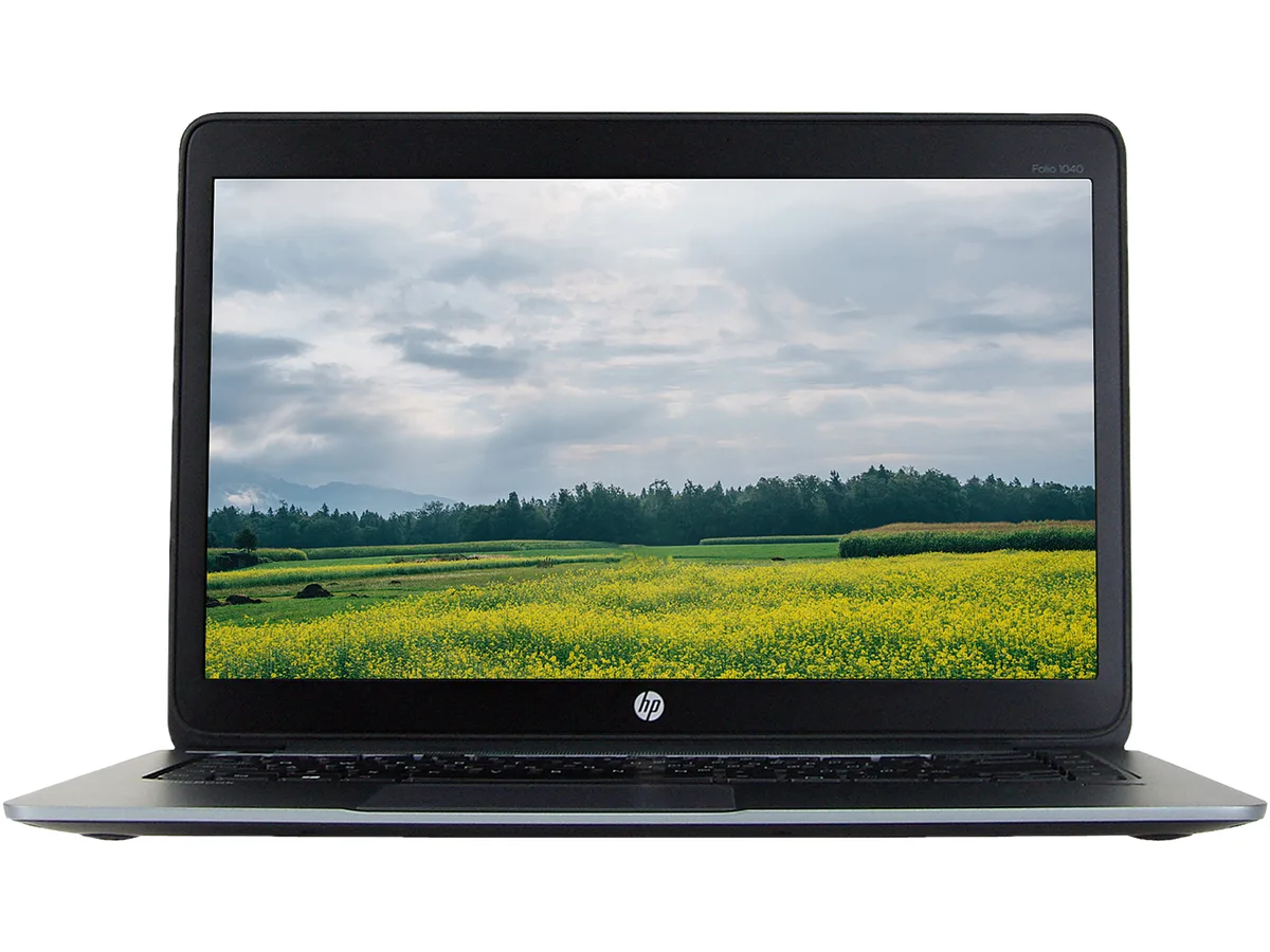 Gray HP Folio 1040 G2 laptop, 14 inch non-touch screen, no webcam, B grade refurbished