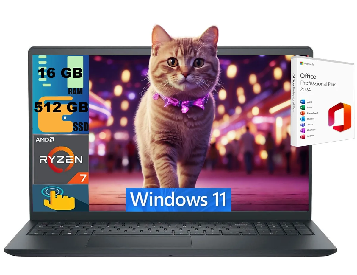 DELL DELL Inspiron 15 laptop 15.6" FHD Touchscreen Ryzen 7 7730U 16GB 512GB — photo du produit