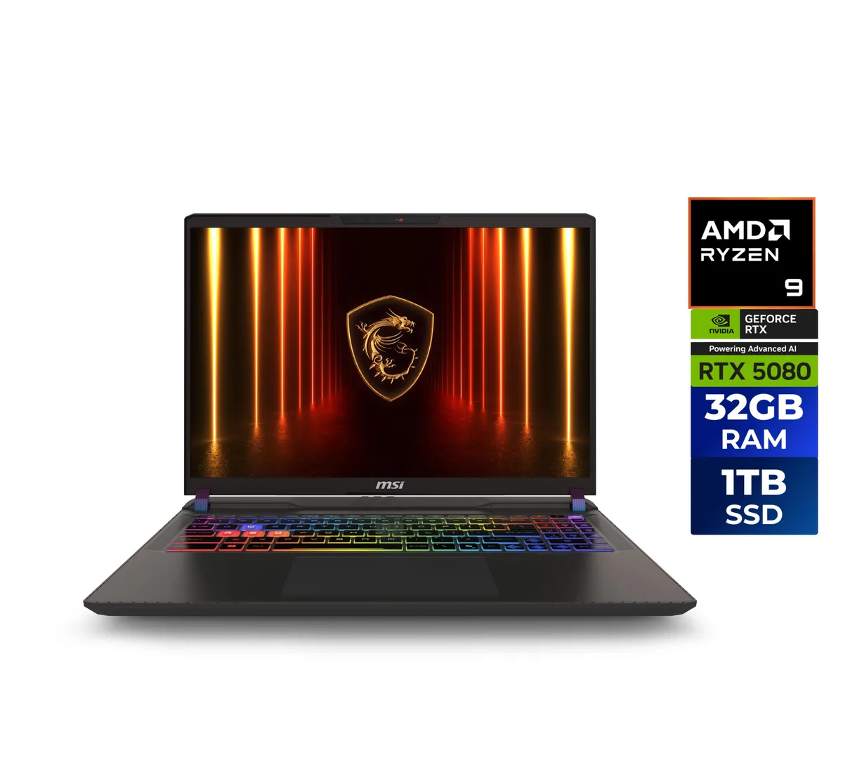 Cosmo Gray 16 inch gaming laptop, slim angular chassis, matte finish