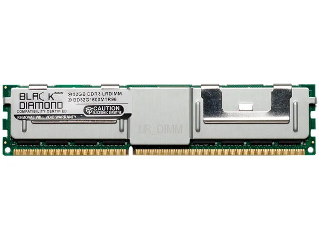 Black Diamond Memory Black Diamond Memory BD32GX21600MTR96 64GB (2x32GB) DDR3 1600 ECC Load Reduced server RAM — photo du produit