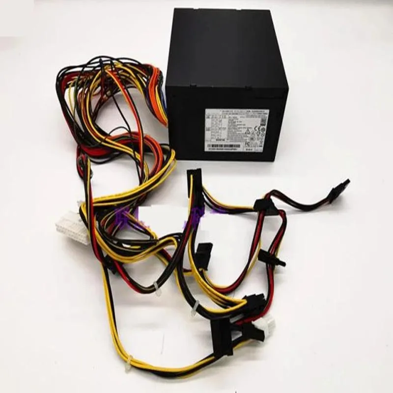 Rectangular ATX power supply unit with matte black finish and visible cooling fan grille