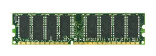 Two green DDR333 desktop DIMMs with gold 184-pin connectors