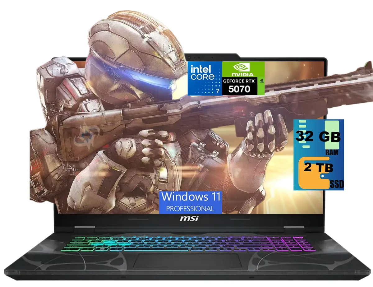 Black gaming laptop with translucent chassis elements, 15.6 inch screen, per-key RGB keyboard visible