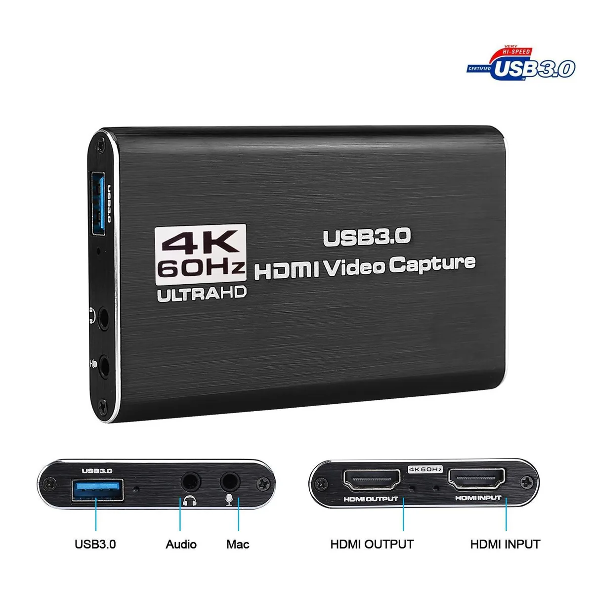 WRIARICH WRIARICH YCY-2353 USB 3.0 HDMI capture card 1080P 60fps with MIC input — foto do produto