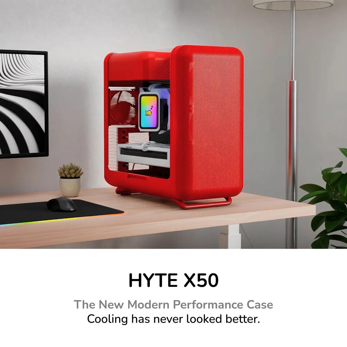 HYTE HYTE CS-HYTE-X50G-RR Red ATX Mid Tower PC Case — photo du produit