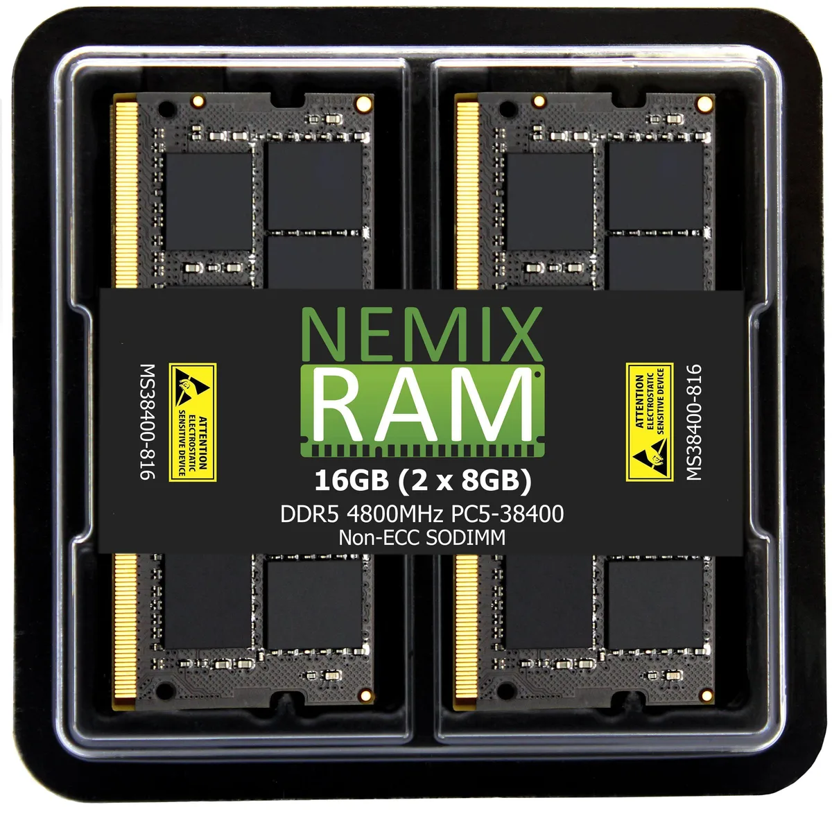 NEMIX RAM NEMIX RAM 16GB (2x8GB) DDR5 4800 CL40 1.1V 262-pin SODIMM kit for Dell XPS 15 17 — fotografia produktu