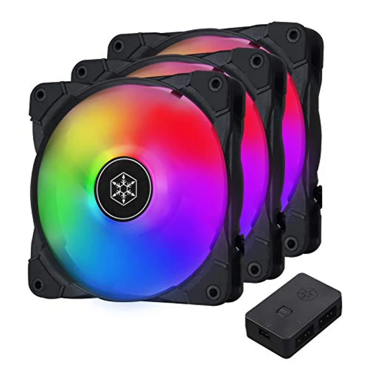 Silverstone Technology Silverstone Technology RNAB07ZPRPLNV 120mm ARGB case fan 3-pack with controller — produktbilde