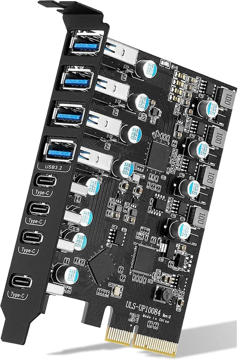 ESTONE ESTONE PCIE24A4C3.2 8-Port USB 3.2 Expansion Card 4×A 4×C 10 Gbps — preces foto