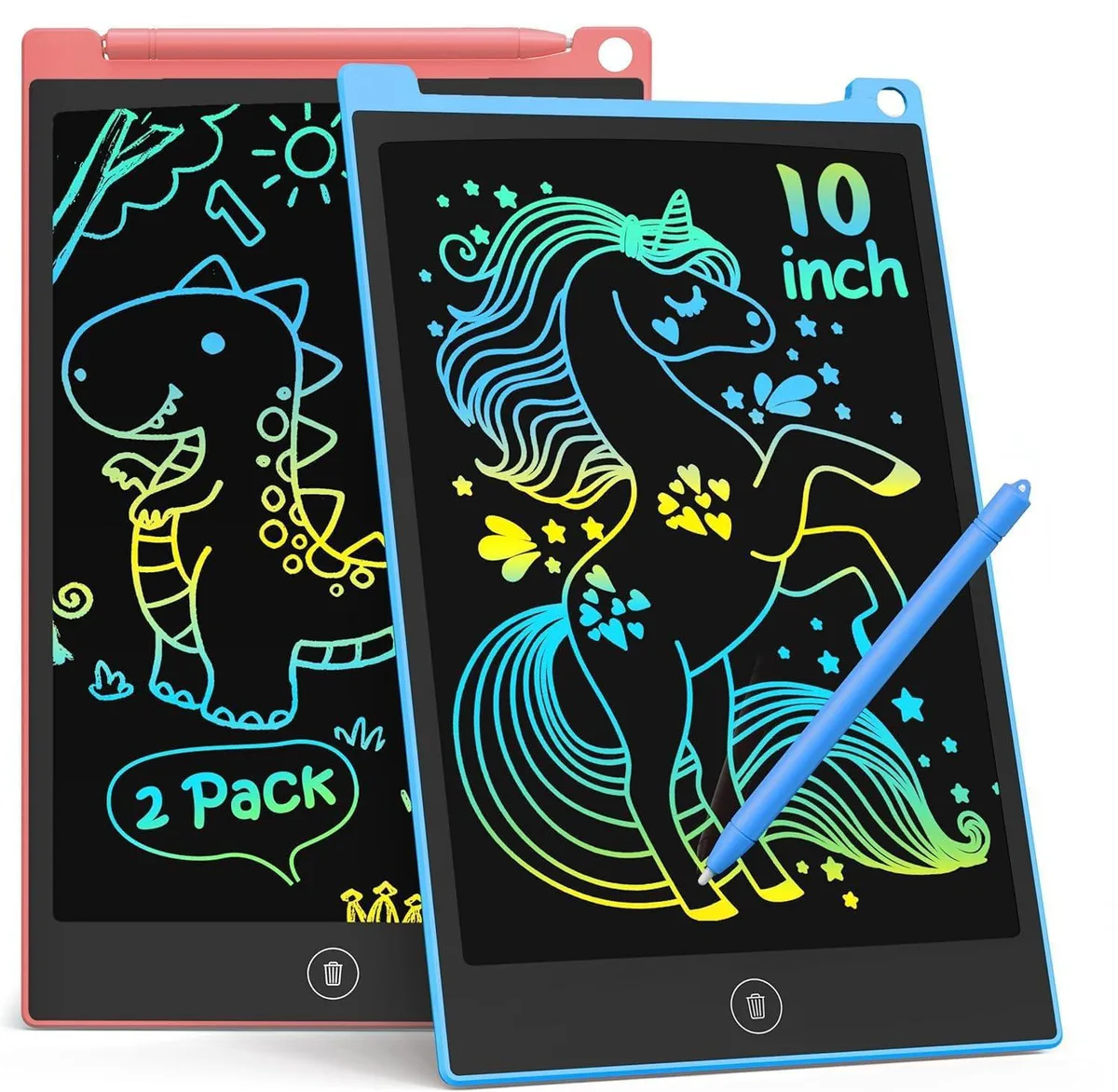 TECJOE H10A 10 Inch 2 Pack LCD Writing Tablet Blue Pink — 商品照片