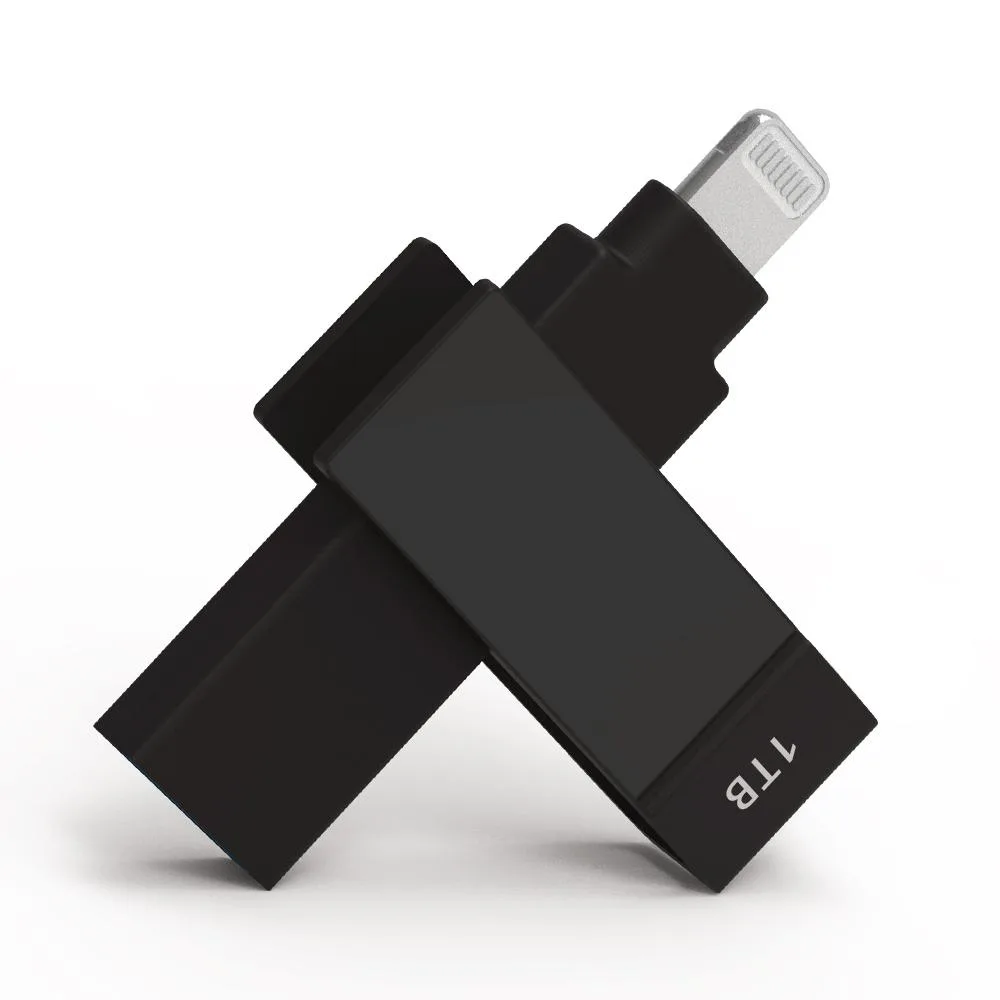 PIODATA PIODATA iXflash 1 TB USB 3.2 Gen 1 Type A & Lightning Black — صورة المنتج
