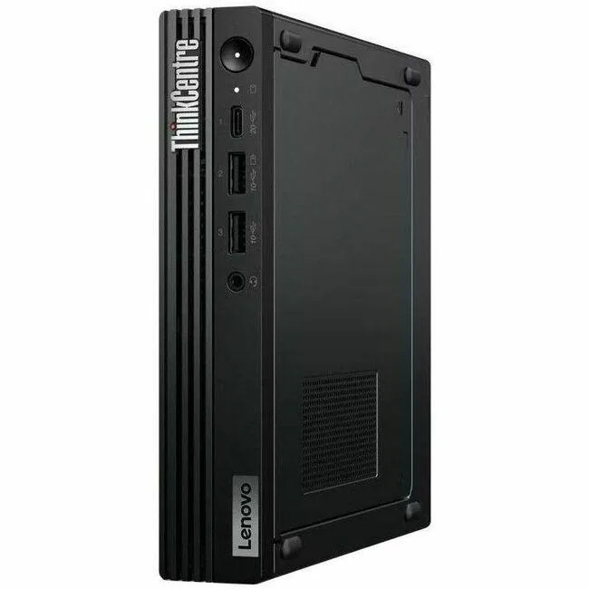 Tiny black desktop PC with compact square form factor