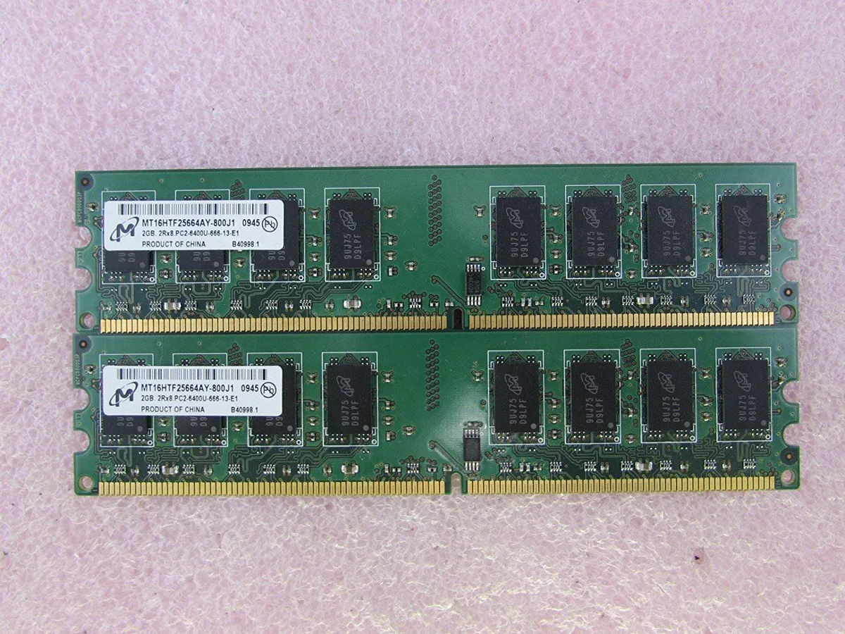 Micron Technology, Inc. Micron Technology, Inc. MT16HTF25664AY-800J1 4GB 2x2GB DDR2 800 CL6 desktop RAM — product photo
