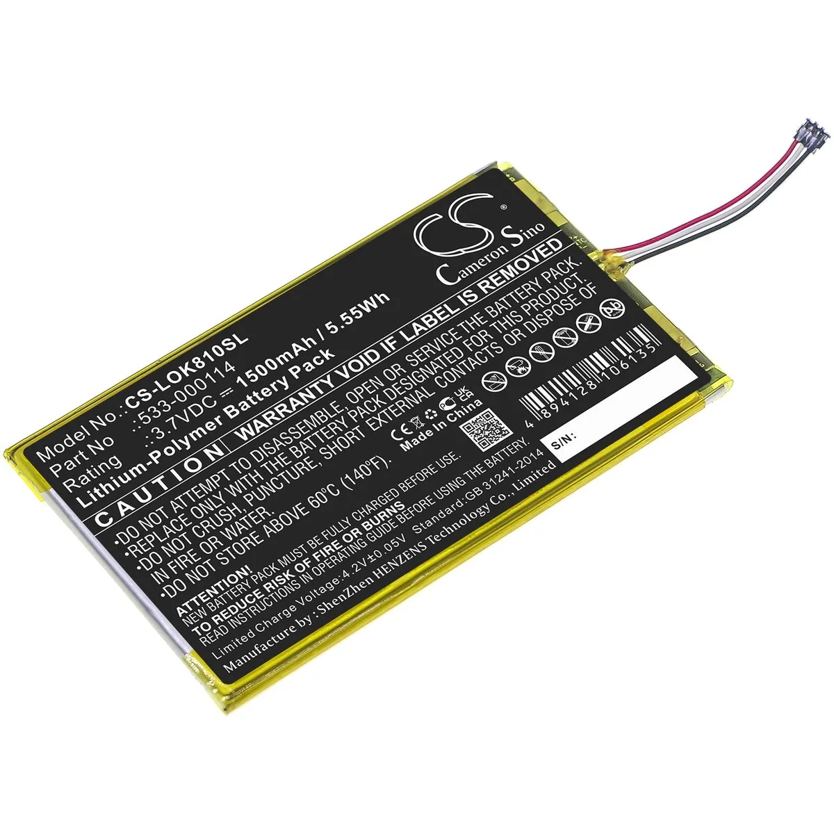  Cameron Sino Replacement Battery for Illuminated Keyboard K810 1800mAh 6.66Wh — product photo