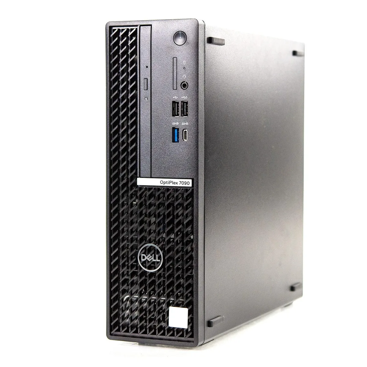 Small black Dell OptiPlex 7090 SFF desktop tower