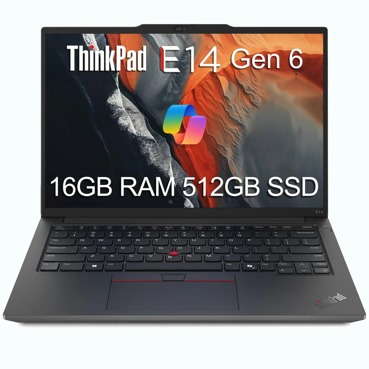 Lenovo Lenovo ThinkPad E14 Gen 6 business laptop AMD Ryzen 5 7535U 16GB DDR5 512GB NVMe 14 WUXGA Windows 11 Pro — Produktfoto