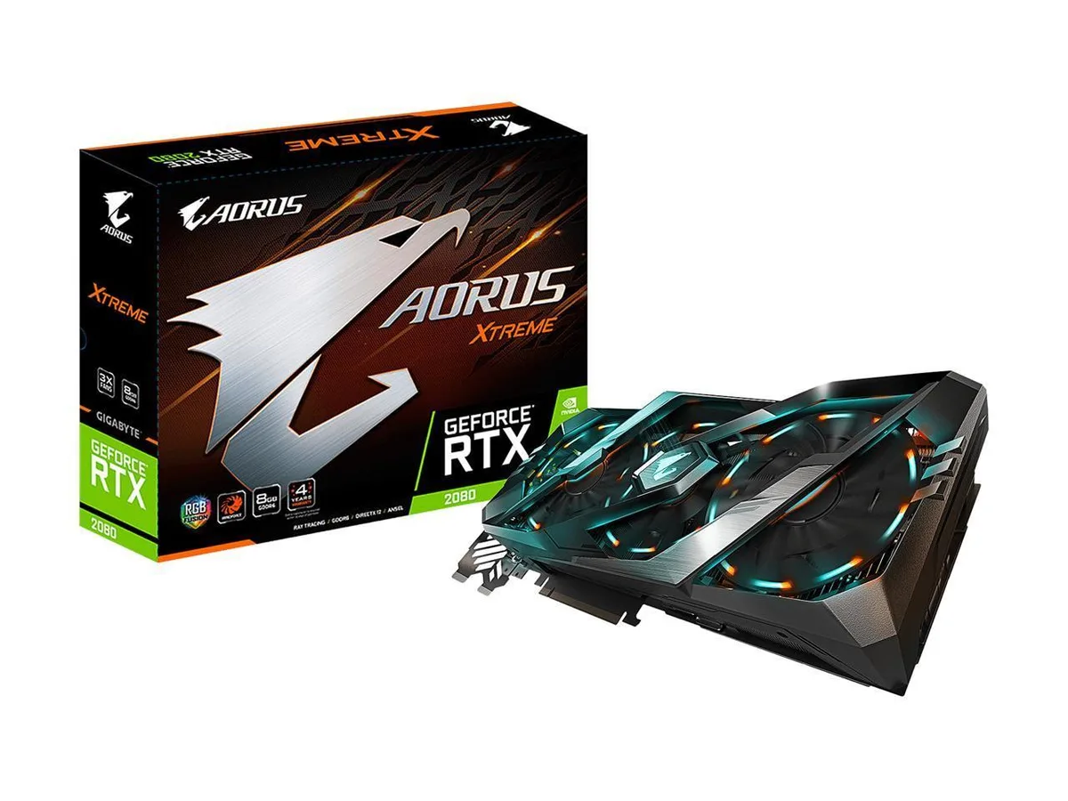 GIGABYTE GIGABYTE AORUS GeForce RTX 2080 XTREME 8G graphics card GV-N2080AORUS X-8GC — photo du produit