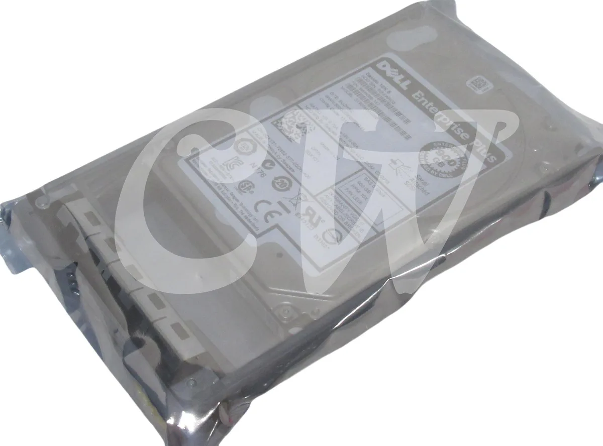 A 2.5 inch SAS hard drive in a black EQUALLOGIC caddy tray