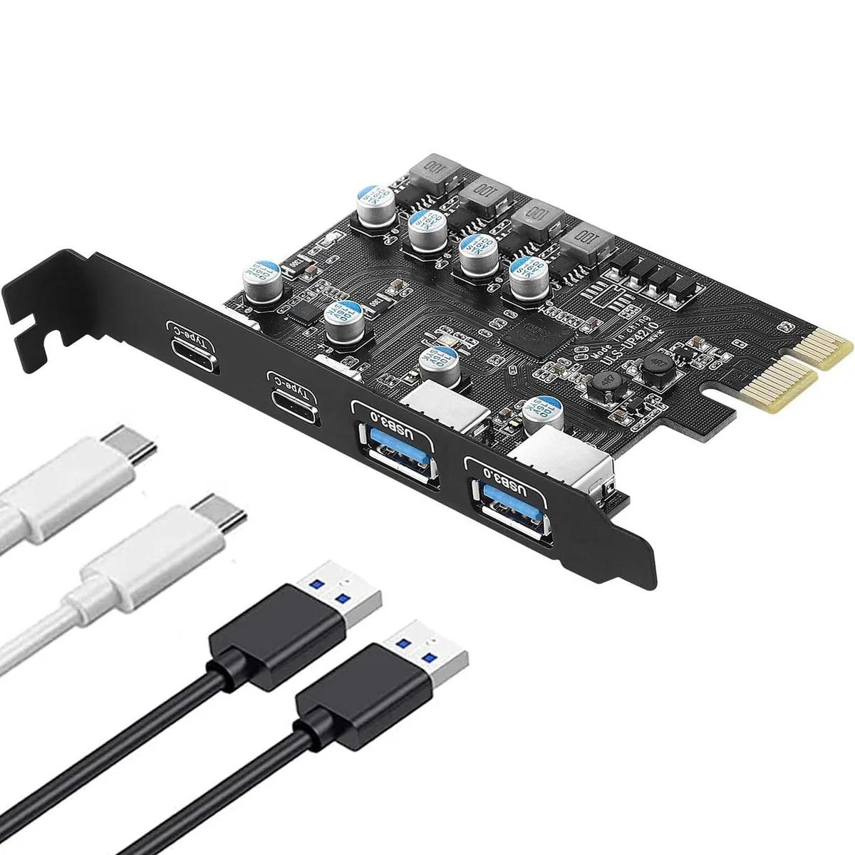 ESTONE ESTONE PCIE22A2C 4-Port USB 3.0 PCIe Expansion Card (2× USB-C, 2× USB-A) — produktfoto
