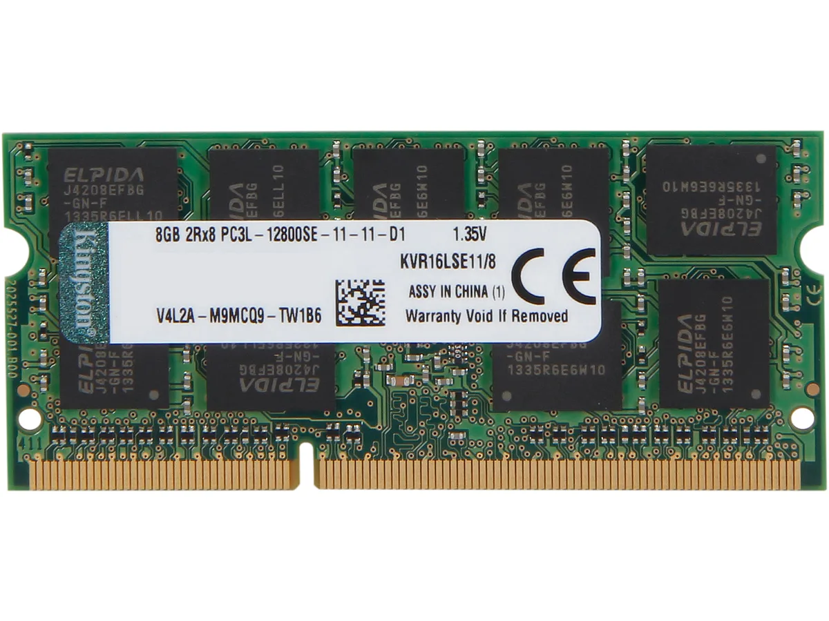 Kingston Technology Corp. Kingston Technology Corp. KVR16LSE11/8 8GB DDR3 1600 ECC Unbuffered CL11 1.35V server RAM — 제품 사진