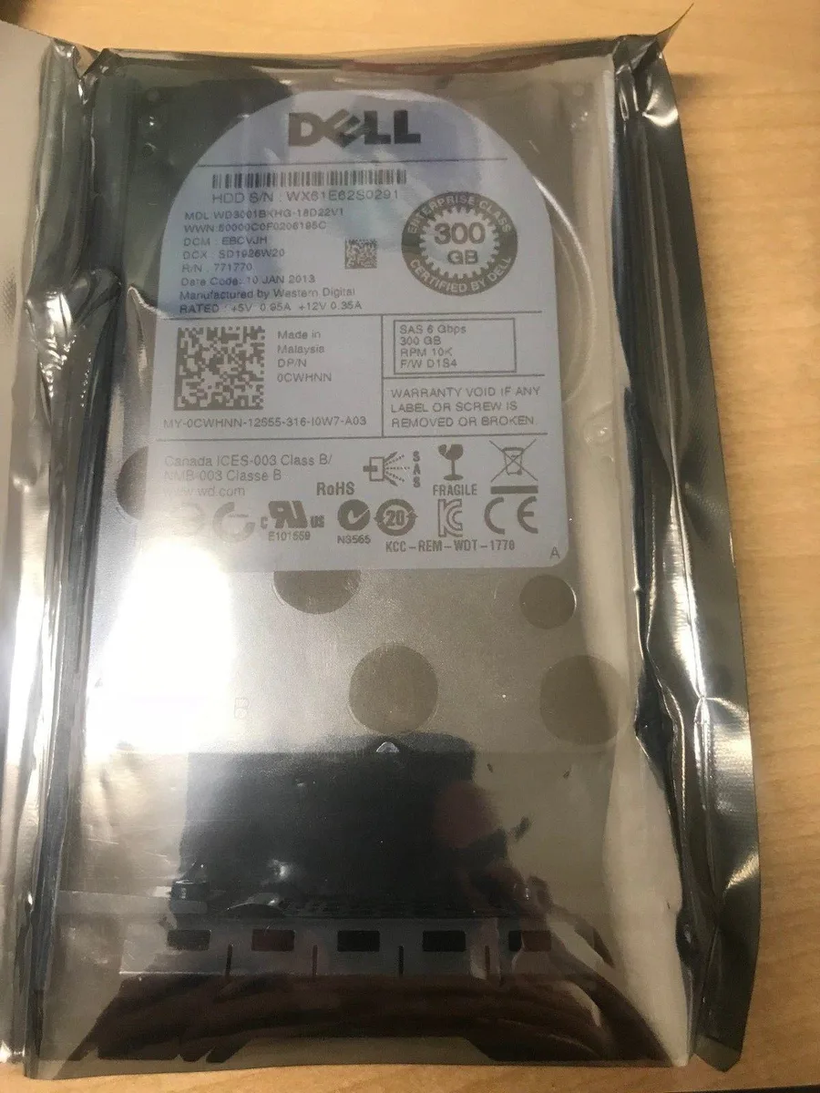 Silver 2.5-inch SAS hard drive with hot-swap tray handle