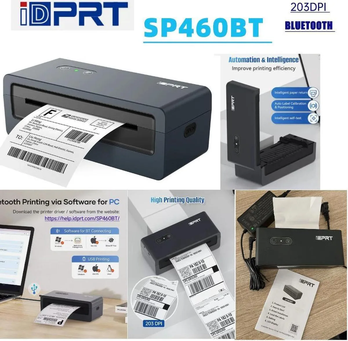 iDPRT iDPRT SP460BT 4x6 203 DPI Bluetooth label printer — ürün fotoğrafı
