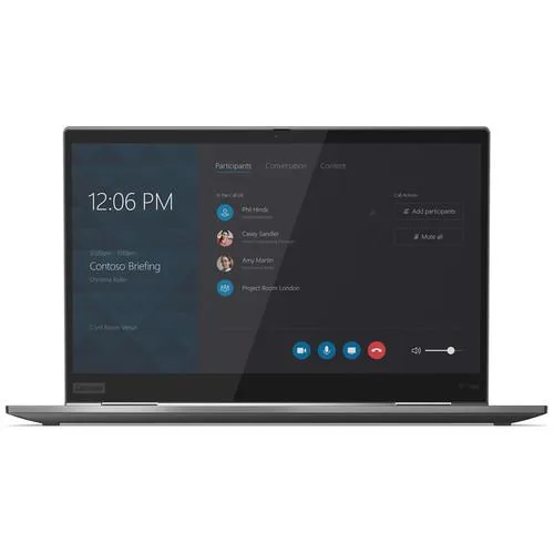 Grey 14-inch 4K touchscreen laptop with active pen and fingerprint reader