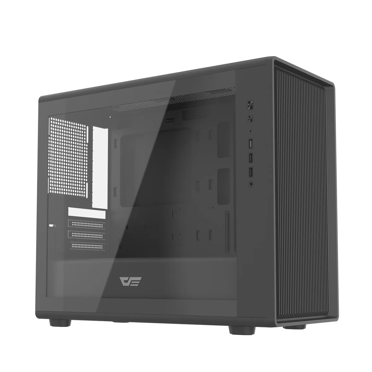 darkFlash darkFlash DB460M Micro ATX PC Case, Full Mesh Front, Tool-Free Glass, 420mm GPU, 360mm Radiator, Black — product photo