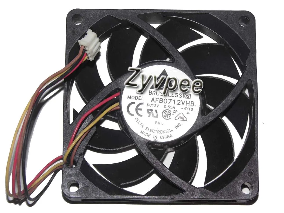 Zyvpee Zyvpee AFB0712VHB 70mm 12V .55A 4 Pin Case Fan — 제품 사진