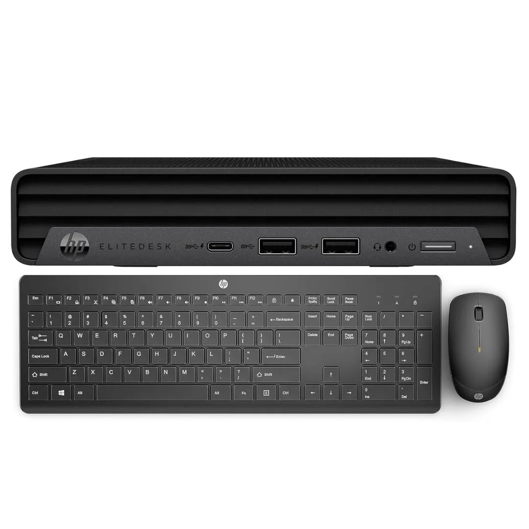 Compact silver mini desktop PC, small square form factor