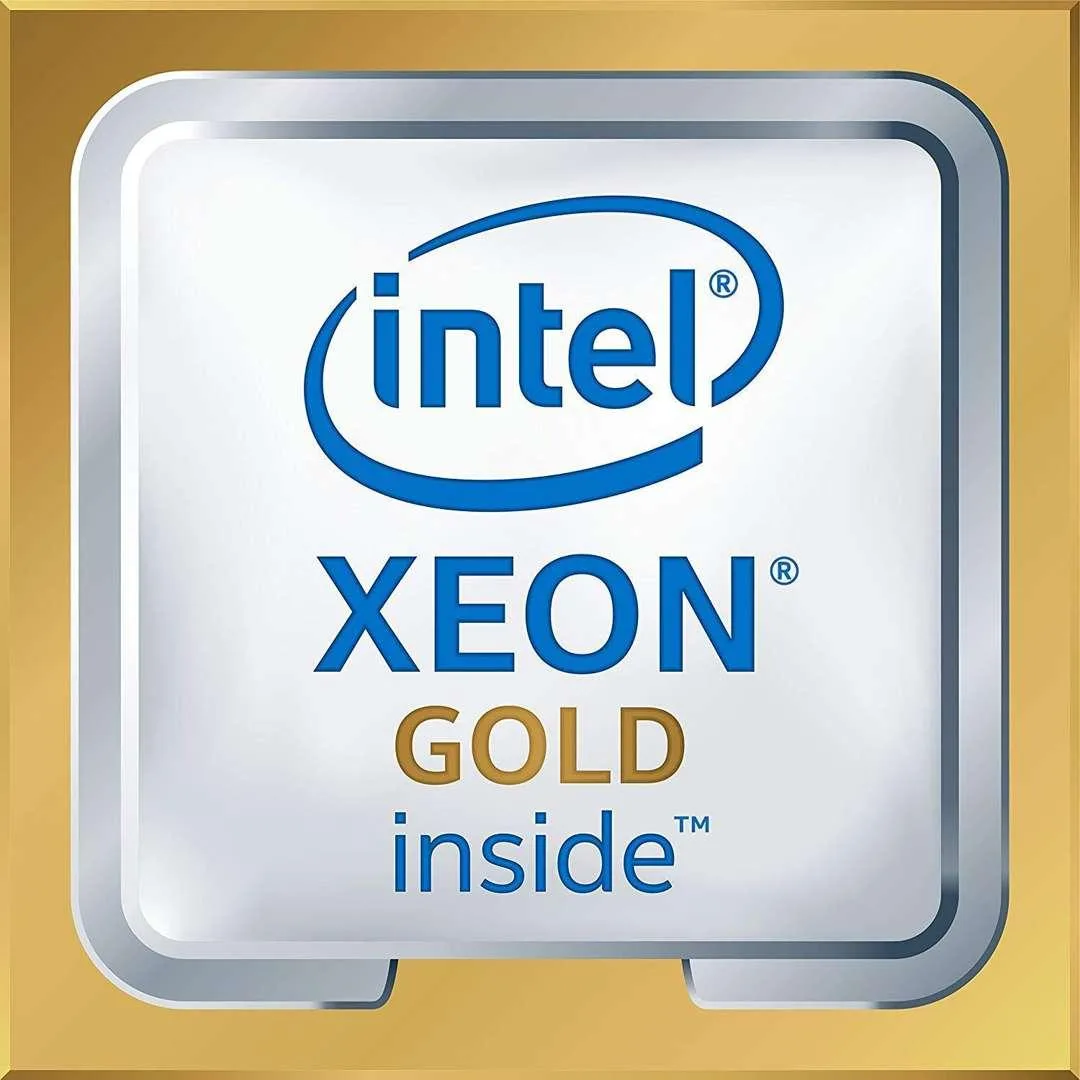 Rectangular silver processor with gold contacts and green substrate, tray packaging