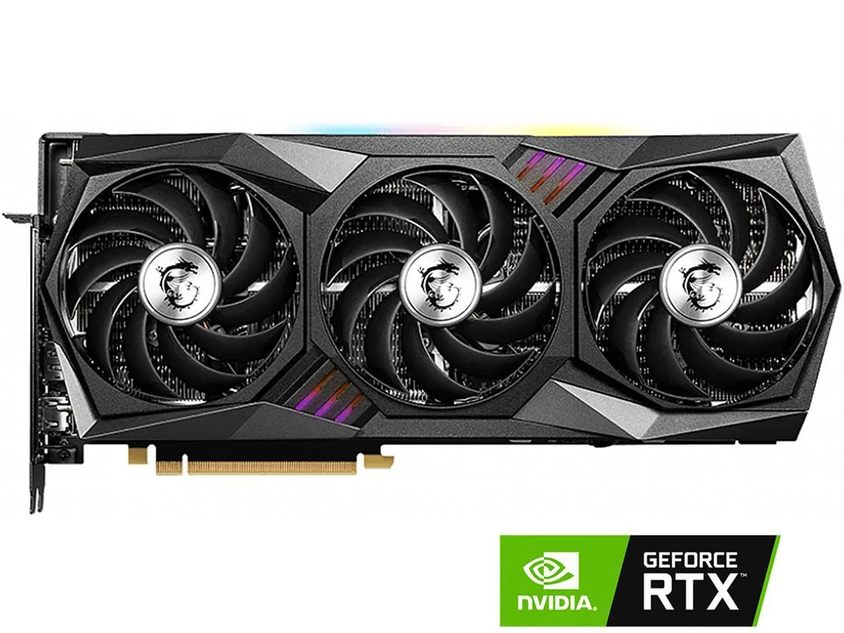 MSI RTX 3060 Ti Gaming X Trio triple-fan graphics card in dark finish