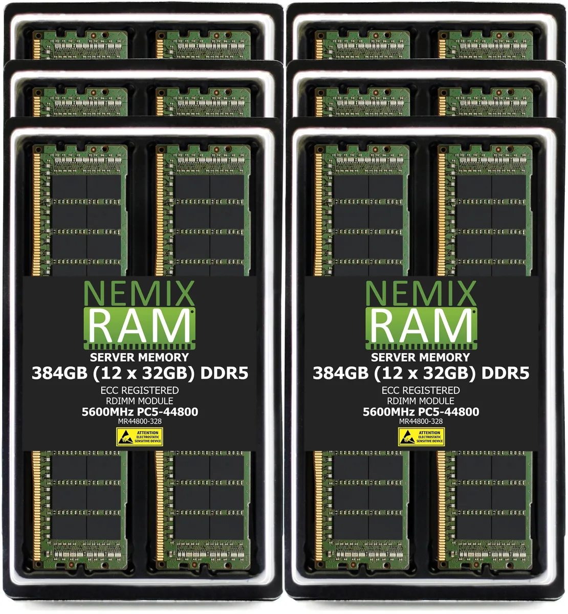 NEMIX RAM NEMIX RAM 384GB 12x32GB DDR5 5600MHz ECC RDIMM server RAM — product photo