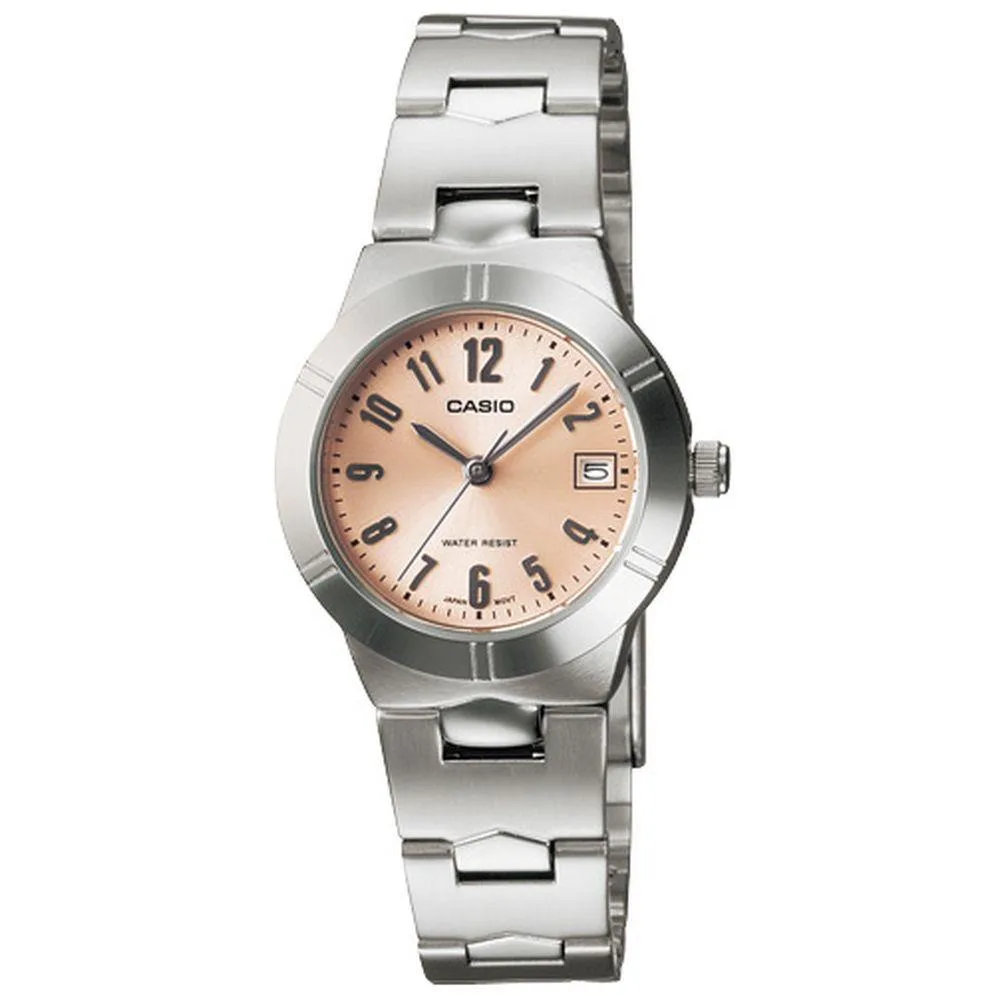 CASIO CASIO LTP-1241D-4A3 watch, 25 mm case, peach dial, stainless steel, quartz — fotografia produsului