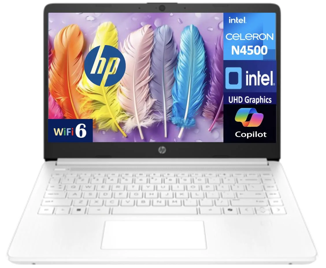 HP HP 14 laptop Celeron N4500 8GB DDR4 256GB NVMe White — product photo