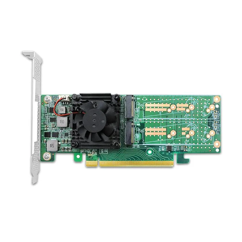 eshinreal eshinreal PCIe 3.0 x16 to Quad M.2 NVMe Adapter PLX8747 Low Profile — foto produk