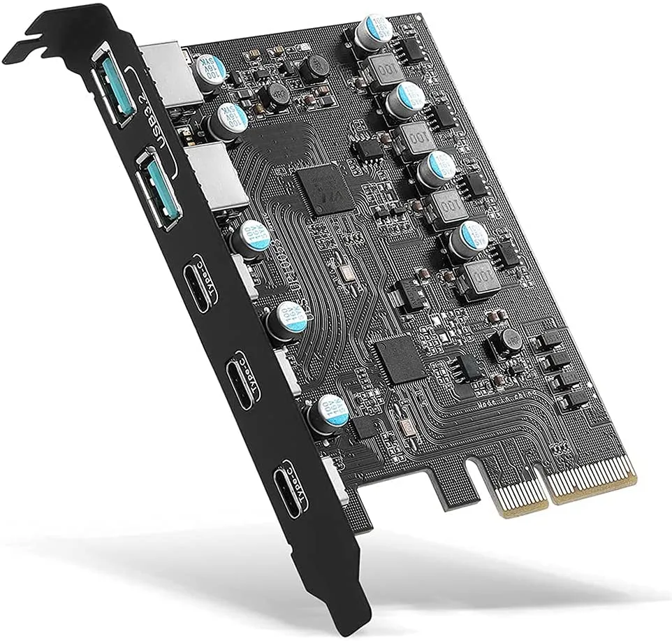 IHDAPP IHDAPP PCIe to USB 3.2 Gen 2 Expansion Card 5-Port 3C 2A 20Gbps — ภาพสินค้า