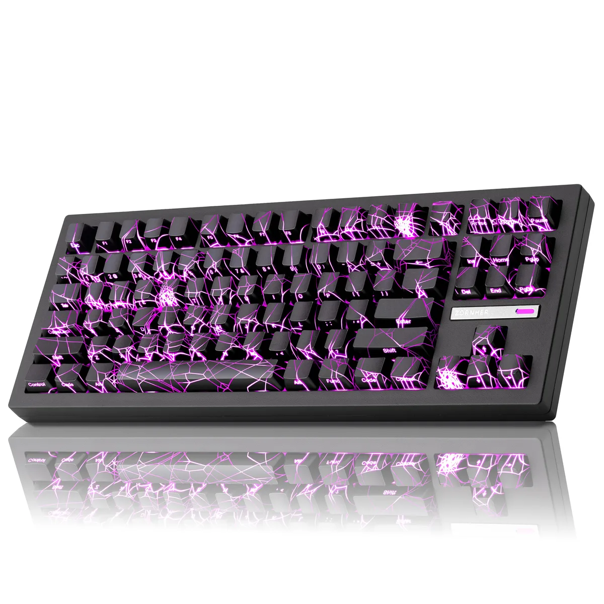 ZORNHER ZORNHER ZH870 80% Mechanical Gaming Keyboard Black Spider Web — fotografija proizvoda
