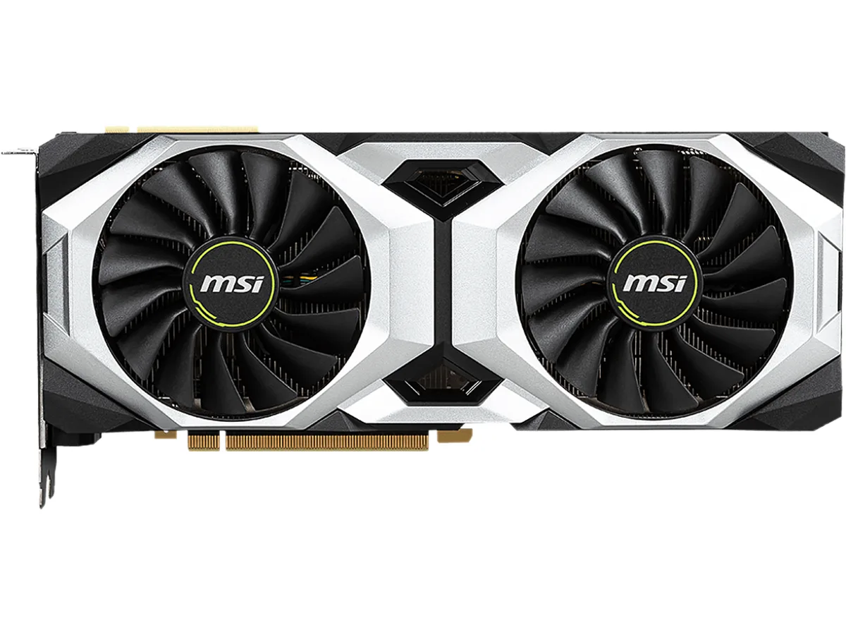 MSI GeForce RTX 2080 Ti VENTUS GP graphics card with dual-fan cooler and metal backplate