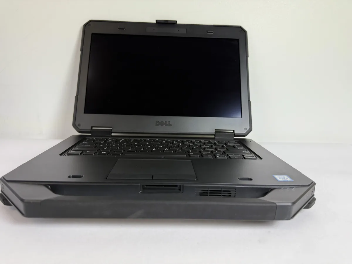 Dell Latitude 14 Rugged 5414 laptop, thick dark chassis, no webcam