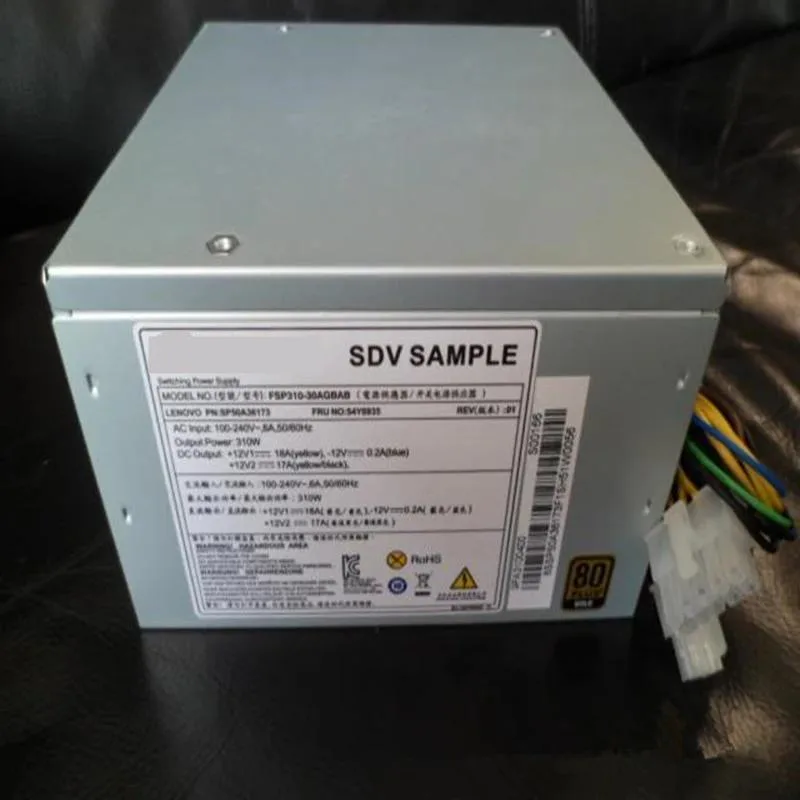 Rectangular ATX power supply unit with 10-pin connector and matte black metal casing