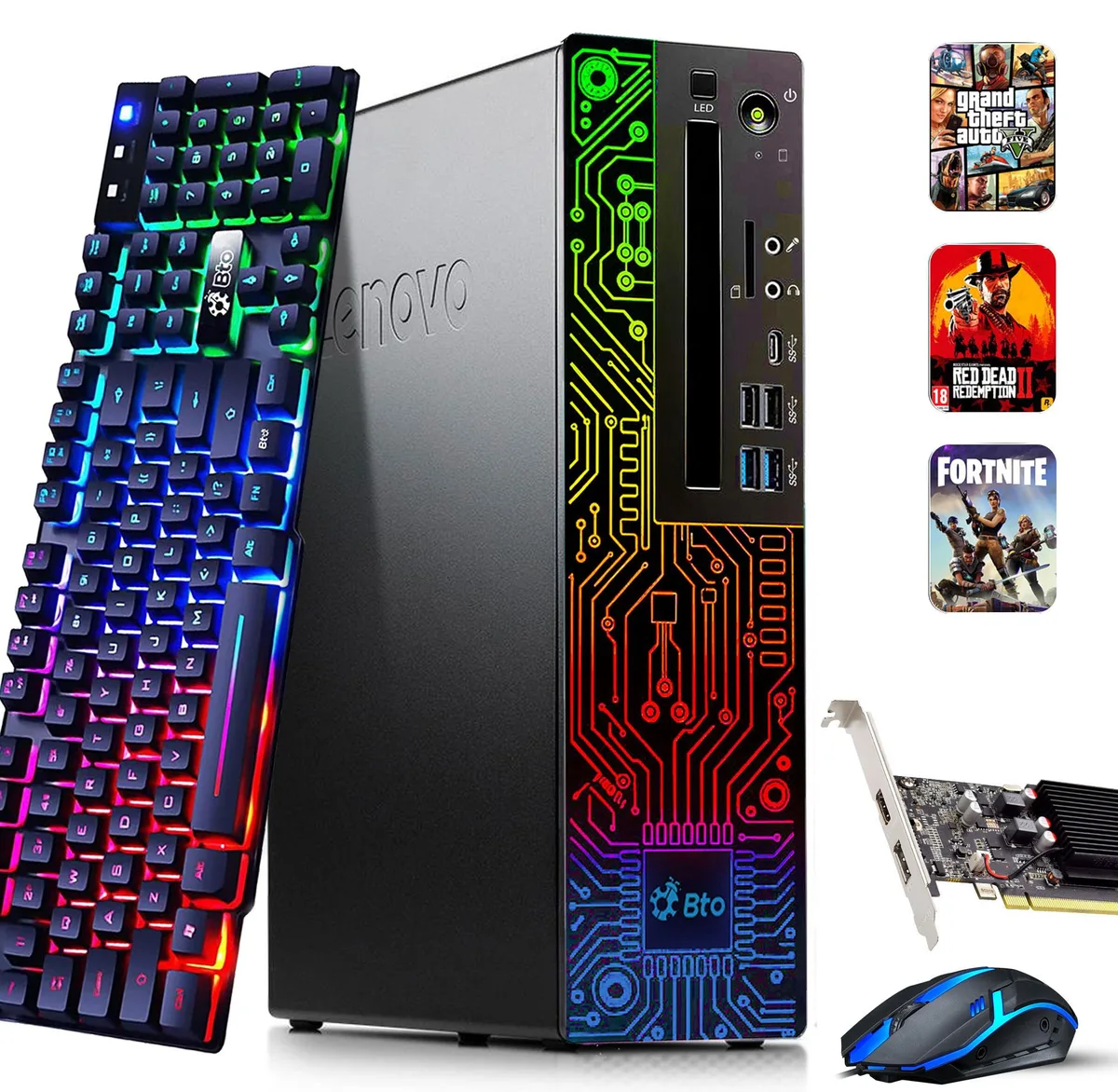 Lenovo Lenovo ThinkCentre M920 SFF i5-8500 16GB 1TB NVMe GT1030 gaming PC — toote foto