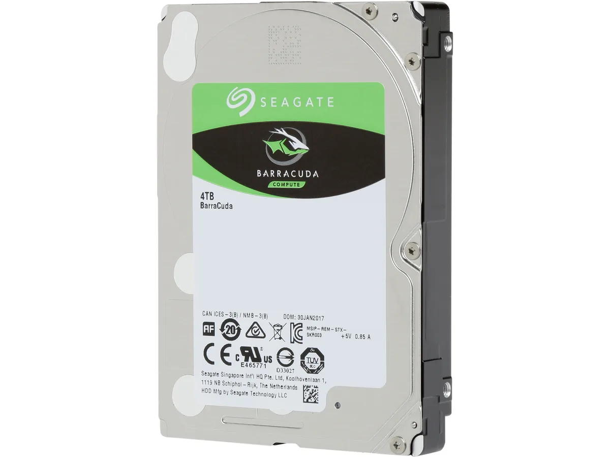 Seagate Seagate ST4000LM024 BarraCuda 4TB 5400 RPM 128MB Cache SATA 6.0Gb/s 2.5" 15mm laptop hard drive — photo du produit