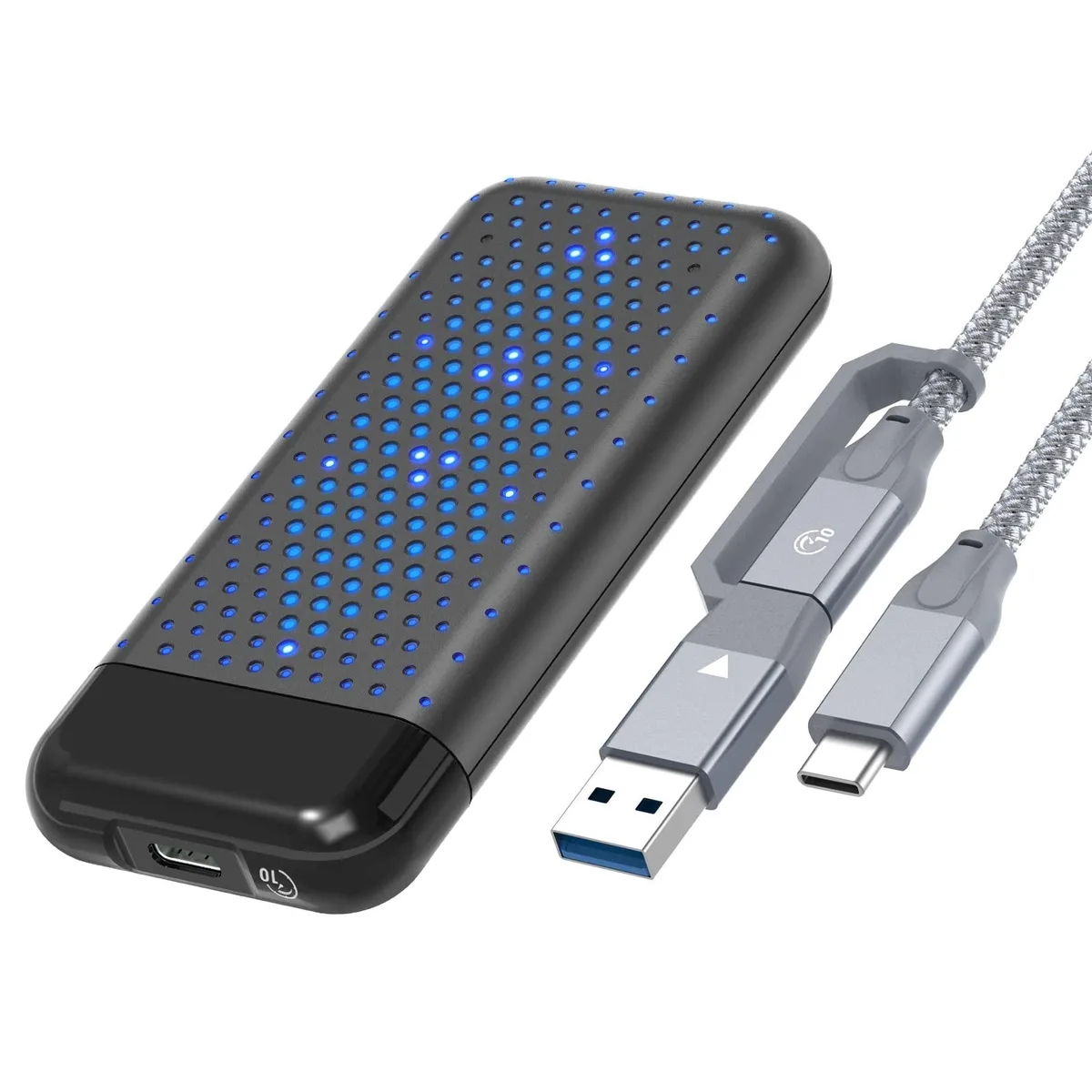 PHIXERO PHIXERO RGB M.2 NVMe Enclosure USB 3.2 Gen 2 10Gbps Tool-Free Black — 商品写真