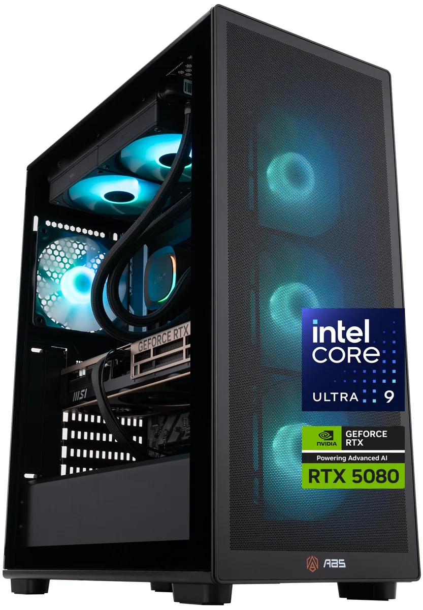 Black ABS Stratos II MX220 mid-tower case with glass side panel