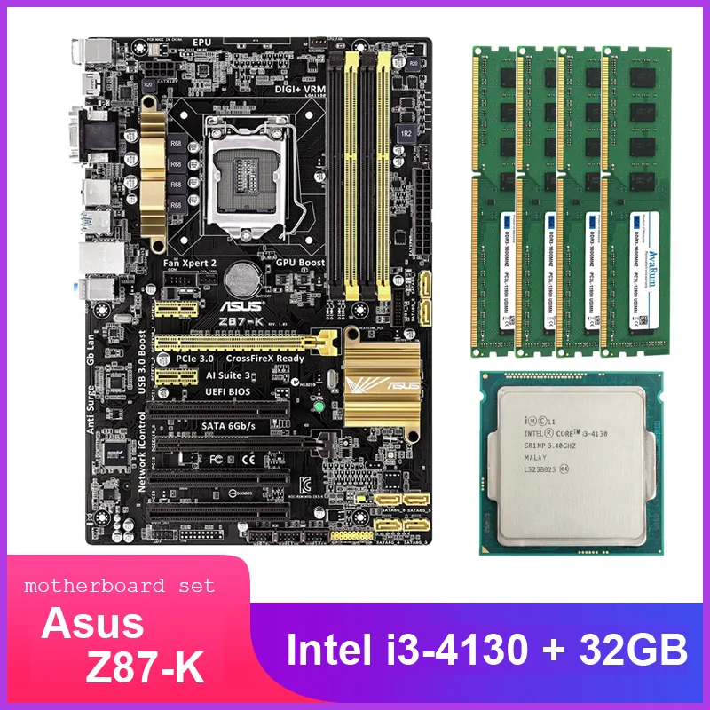 Avarum Avarum ASUS Z87-K Combo i3-4130 32GB DDR3L 1600MHz — 商品写真